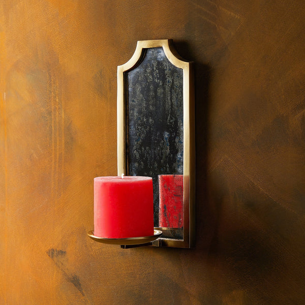 Pooky - Kite Wall Mounted Candle Holder - Antiqued Brass