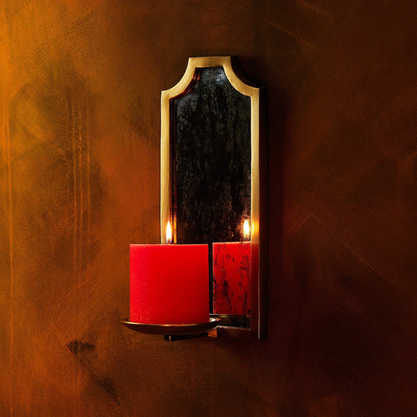 Pooky - Kite Wall Mounted Candle Holder - Antiqued Brass