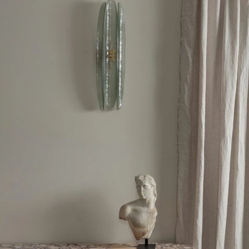 Pure White Lines Sea Glass Dahlia Wall Light