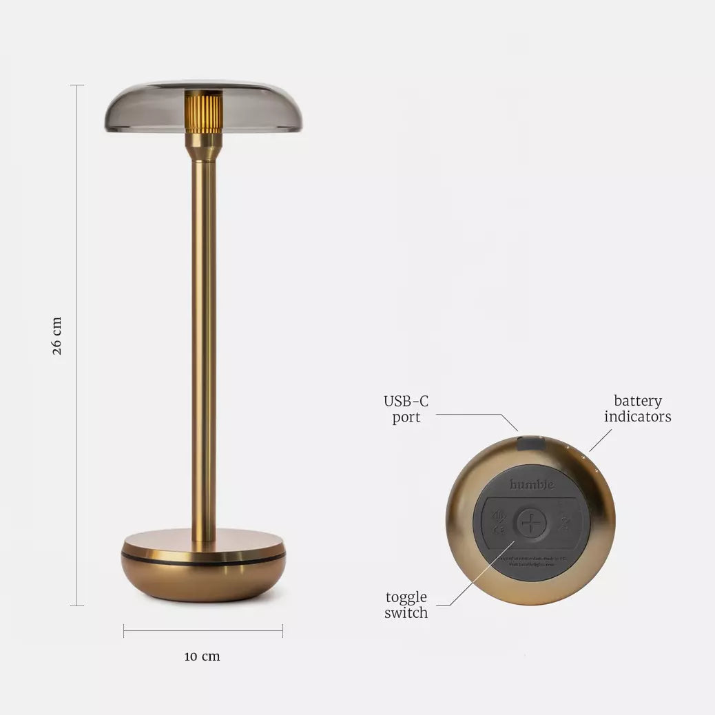 Humble Lights Air Bronze / Frost rechargeable table lamp