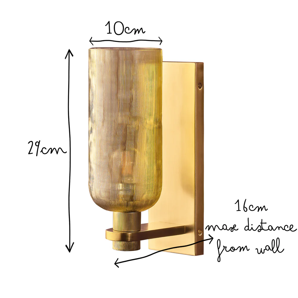 Pooky - Riven Wall Light - Etched Glass And Brass