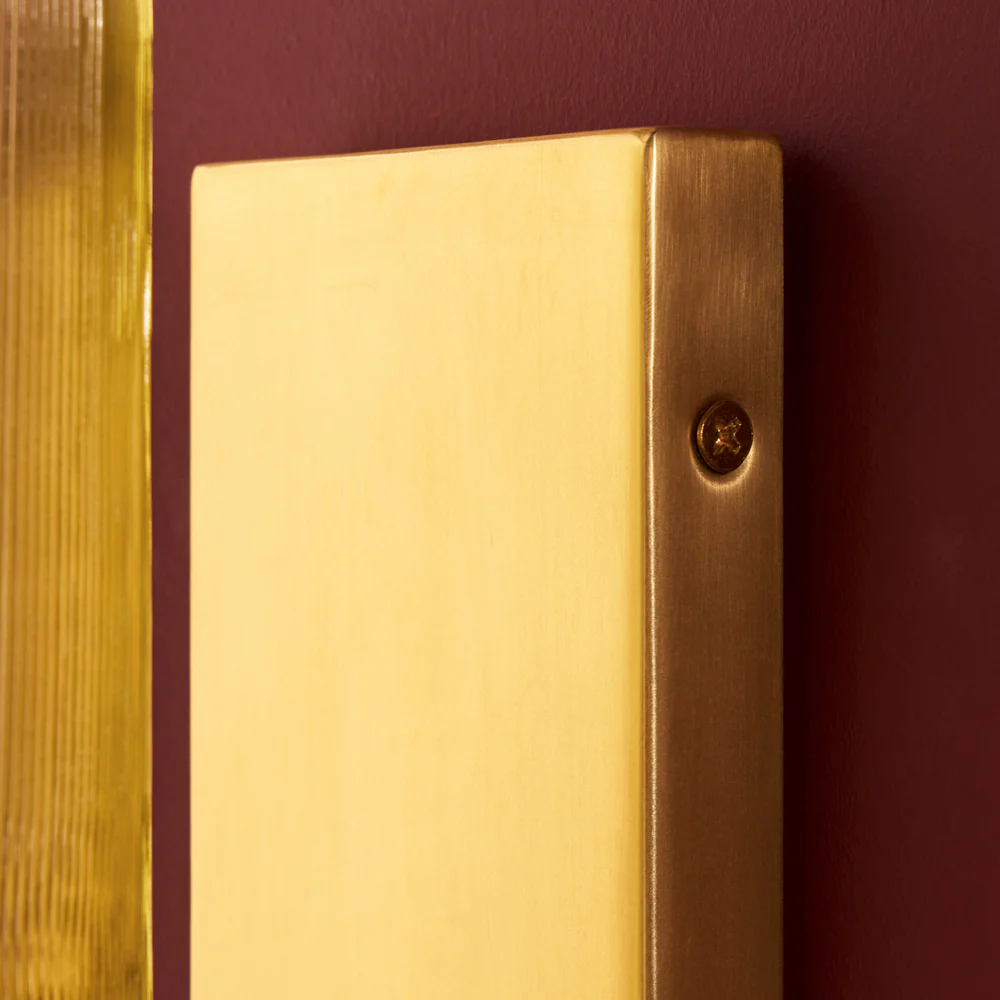 Pooky - Riven Wall Light - Etched Glass And Brass