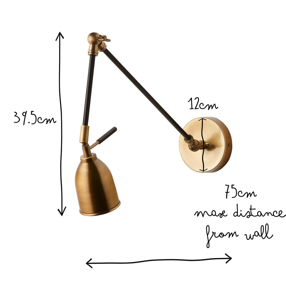 Pooky - Pick Wall Light - Black and Brass