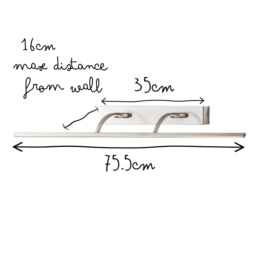 Pooky - Blake Dimmable Picture Light - Larger - Brushed Chrome Finish