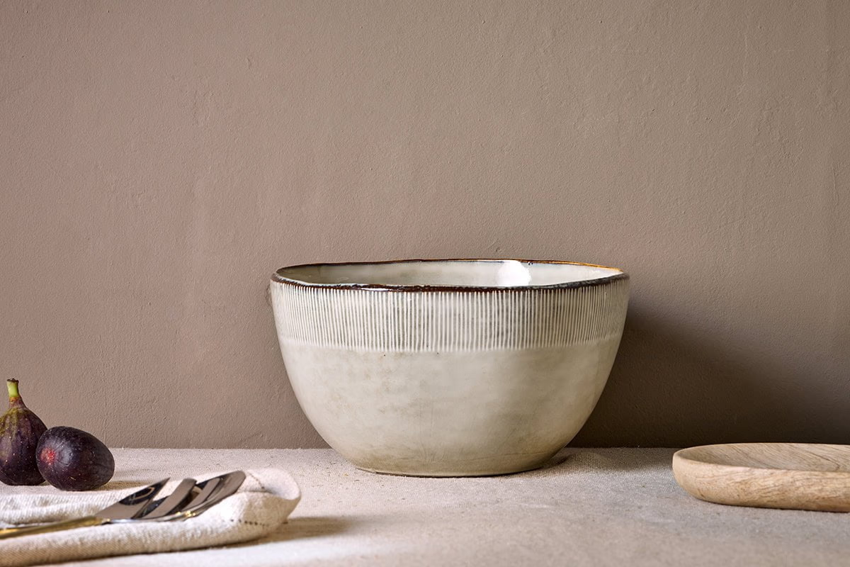 Nkuku - Malia Serving Bowl - Cream