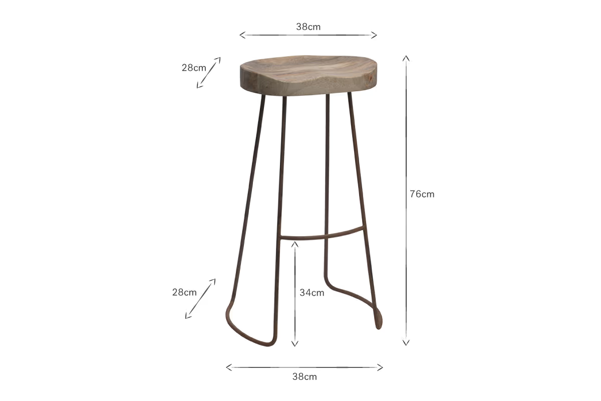 Nkuku - Loko Mango Wood Stool - Tall