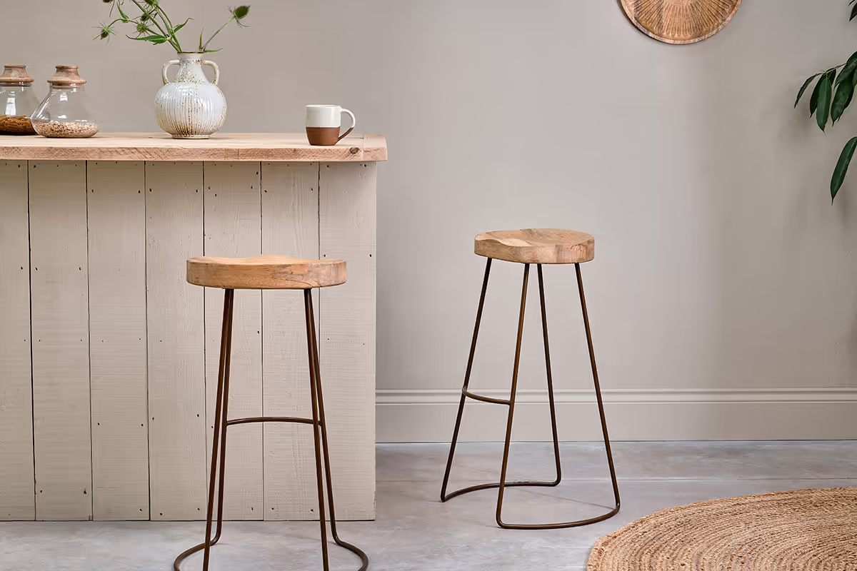 Nkuku - Loko Mango Wood Stool - Tall