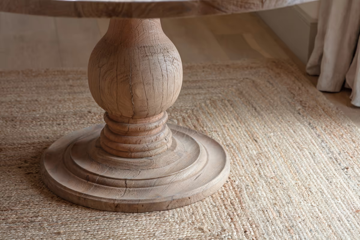 Nkuku - Laya Round Carved Wood Table - Large