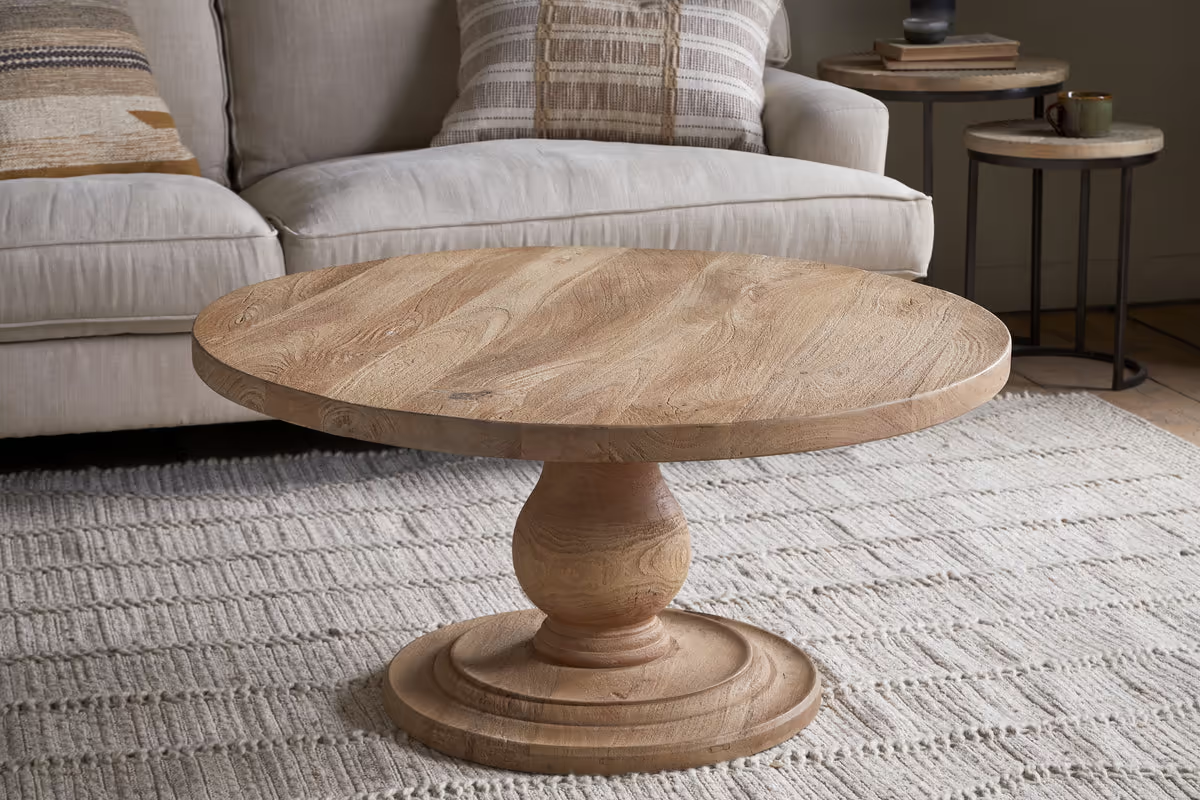 Nkuku - Laya Round Carved Coffee Table - Natural