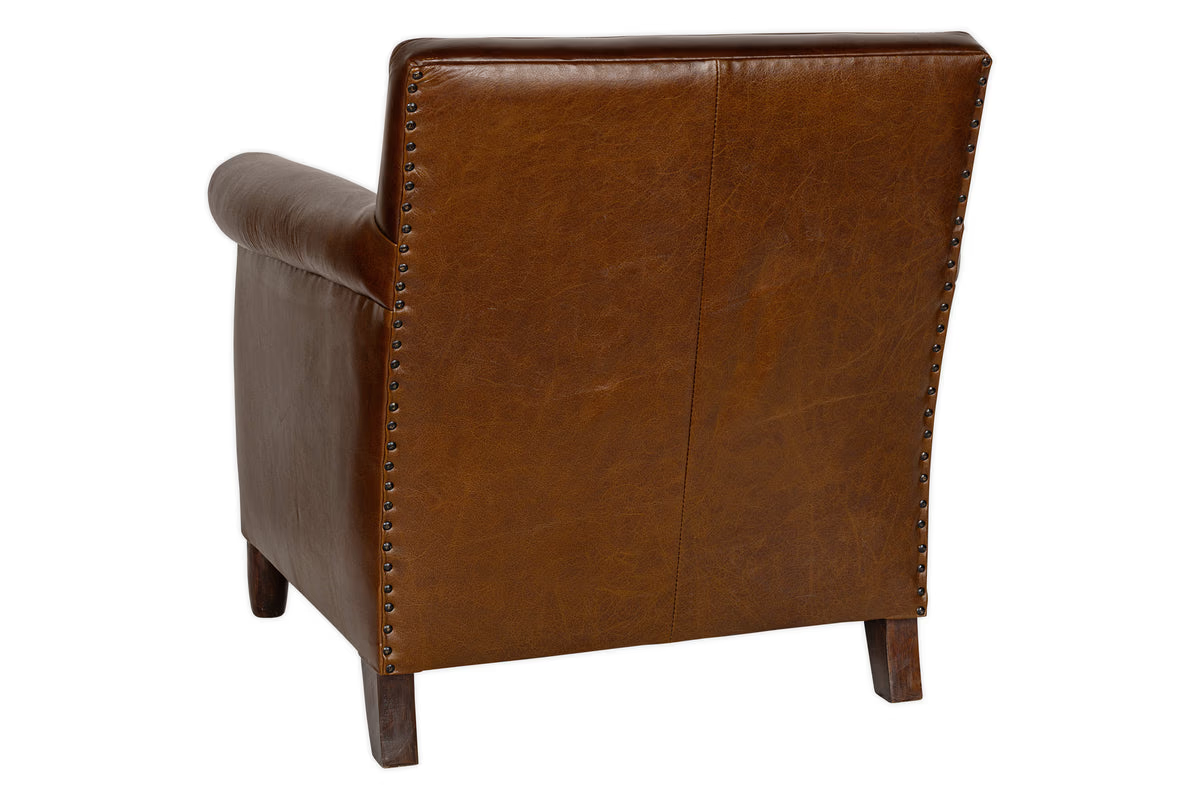 Nkuku - Knada Leather Armchair - Chocolate Brown