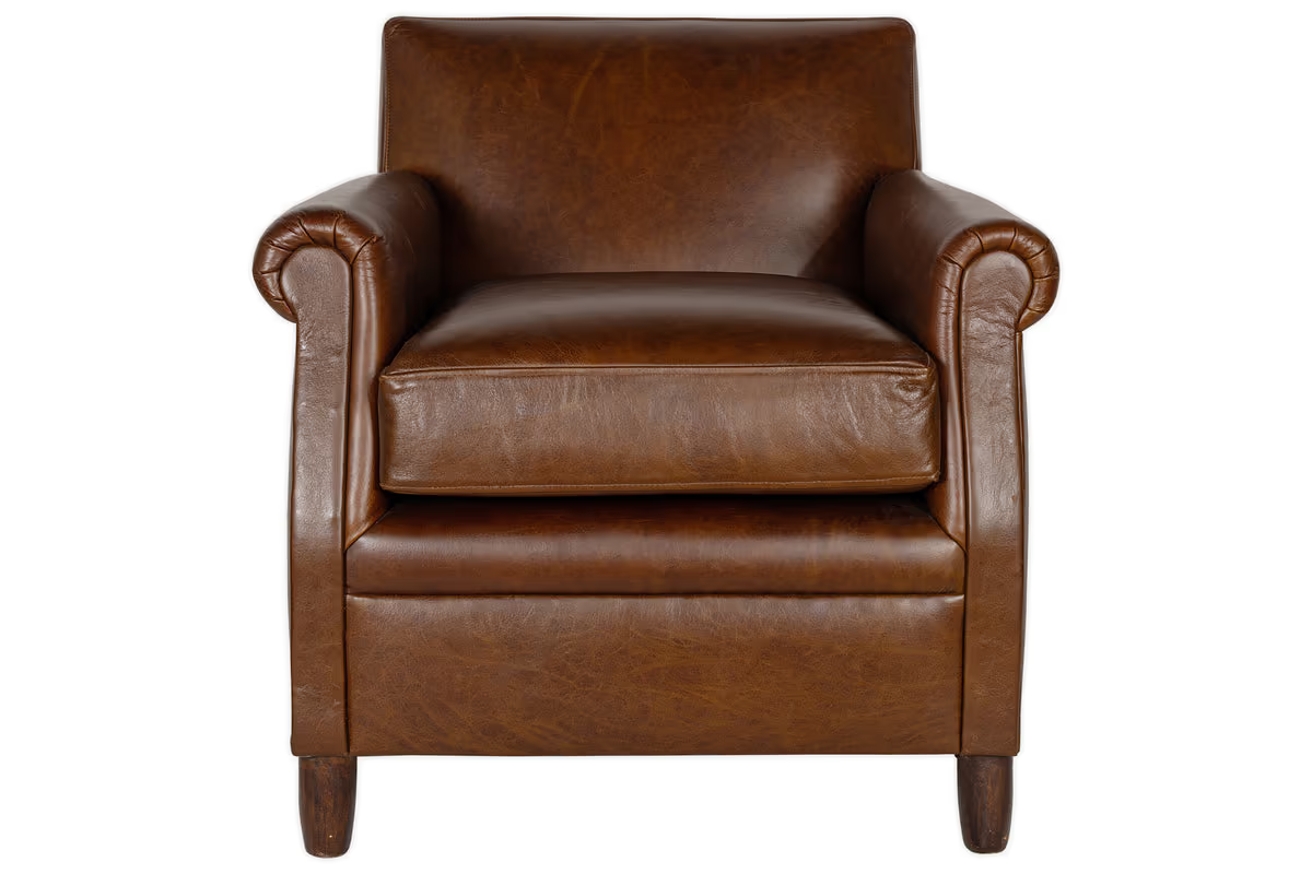 Nkuku - Knada Leather Armchair - Chocolate Brown