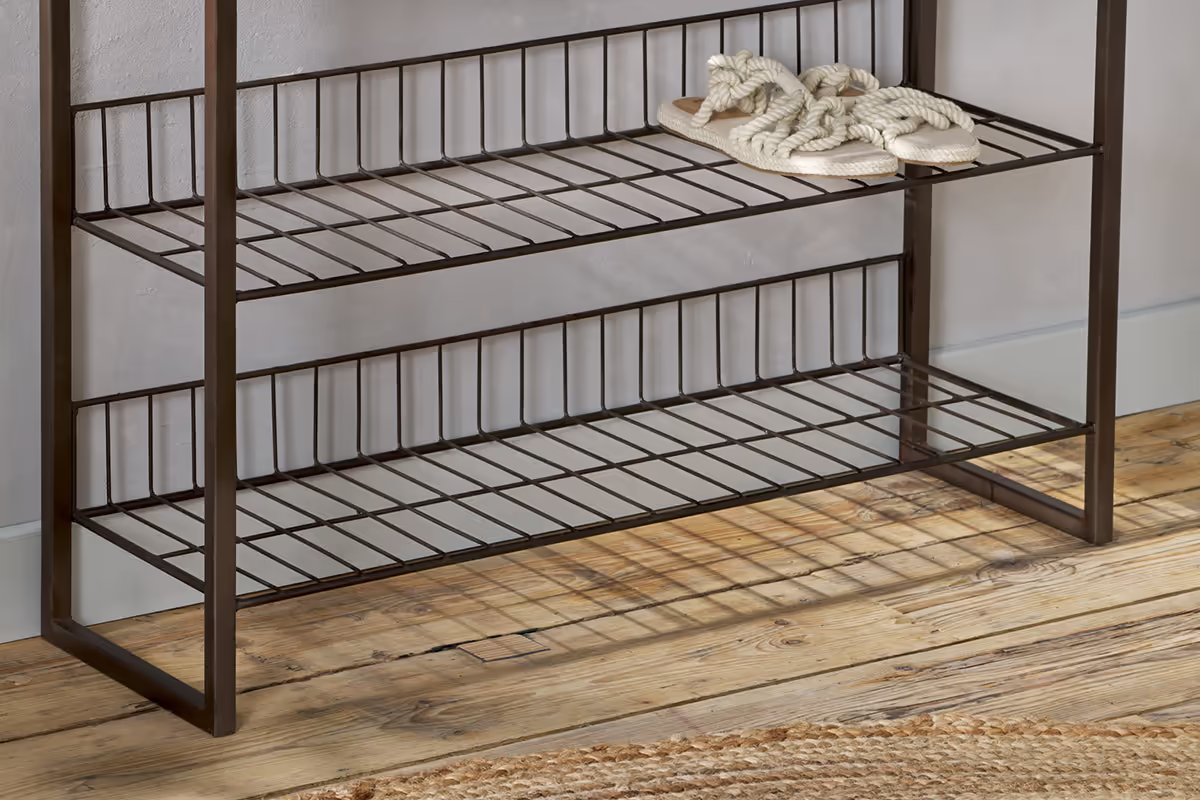 Nkuku - Kiyoma Iron & Wood Tall Standing Shelves - Natural