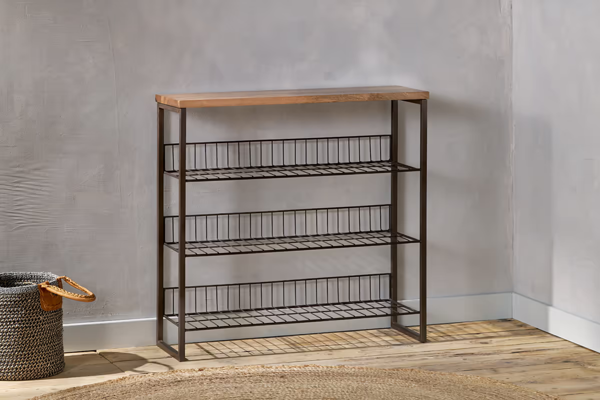 Nkuku - Kiyoma Iron & Wood Tall Standing Shelves - Natural
