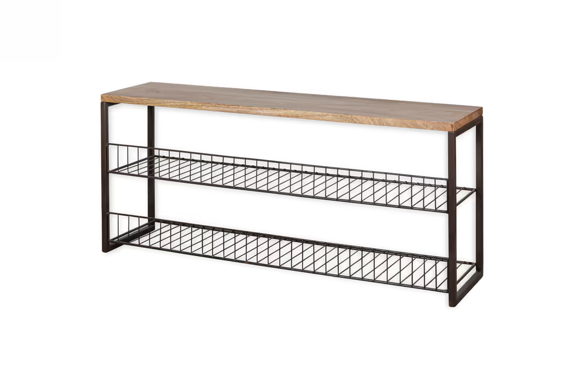 Nkuku - Kiyoma Iron & Wood Low Standing Shelves - Natural