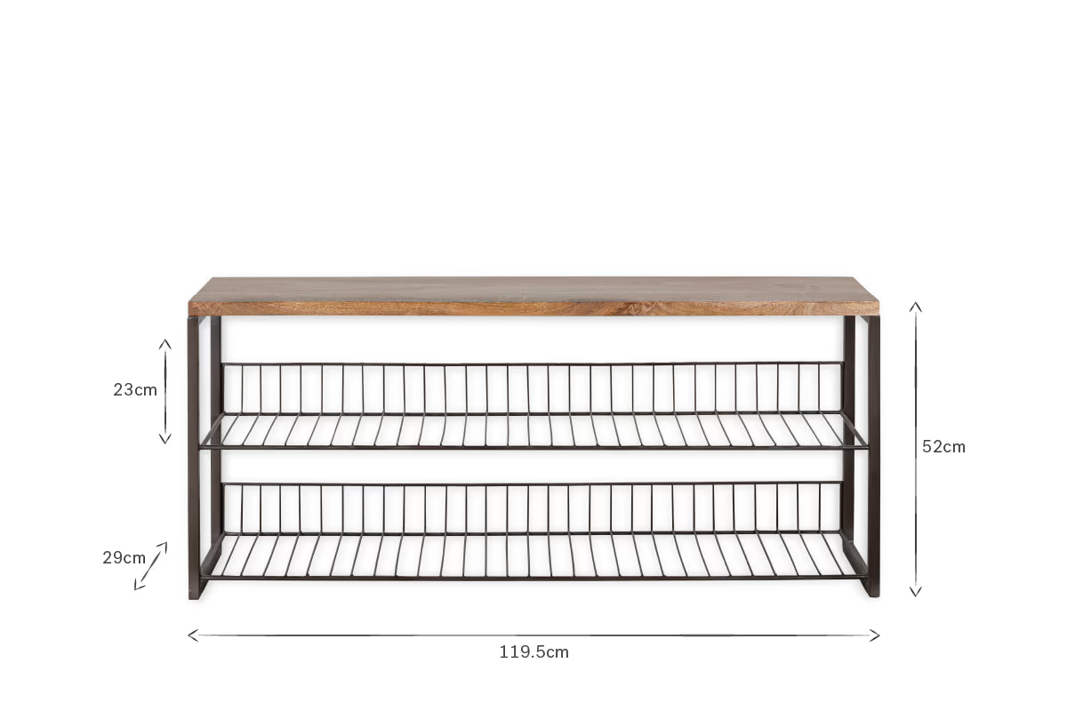 Nkuku - Kiyoma Iron & Wood Low Standing Shelves - Natural