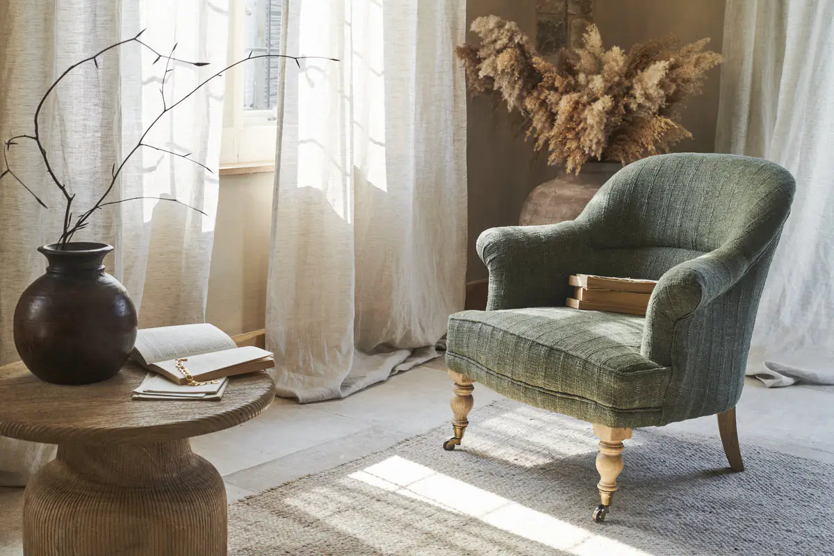 Nkuku - Kiana Cotton Armchair - Moss