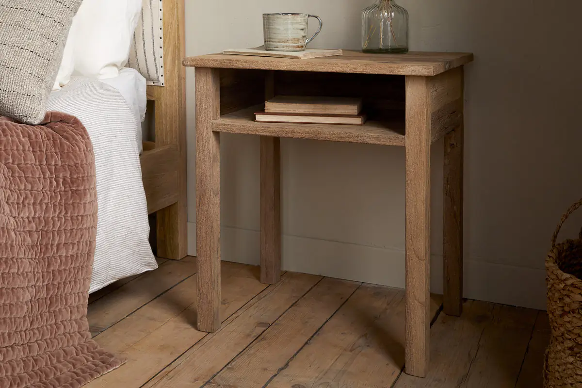 Nkuku - Iya Reclaimed Wood Bedside Table - Natural