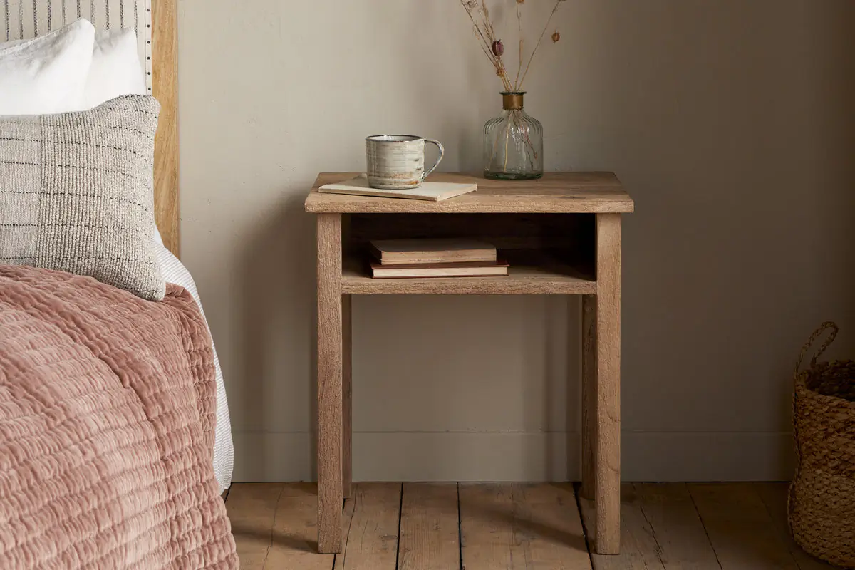 Nkuku - Iya Reclaimed Wood Bedside Table - Natural