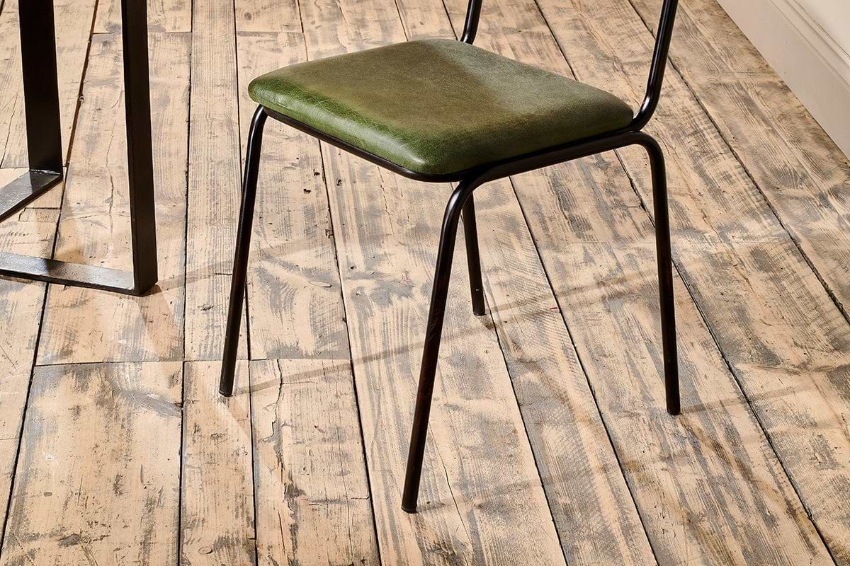 Nkuku - Iswa Leather & Cane Dining Chair - Green