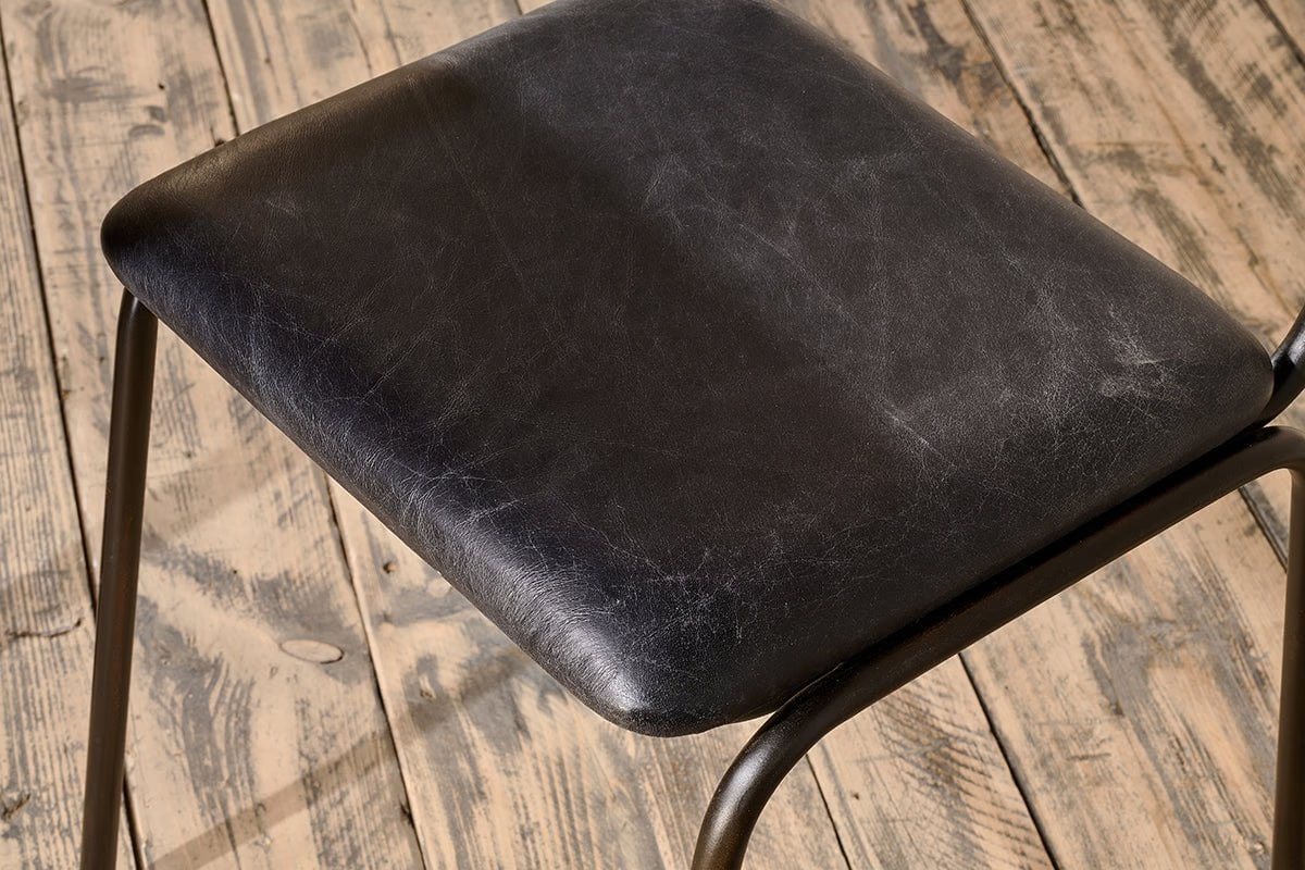 Nkuku - Iswa Leather & Cane Dining Chair - Black