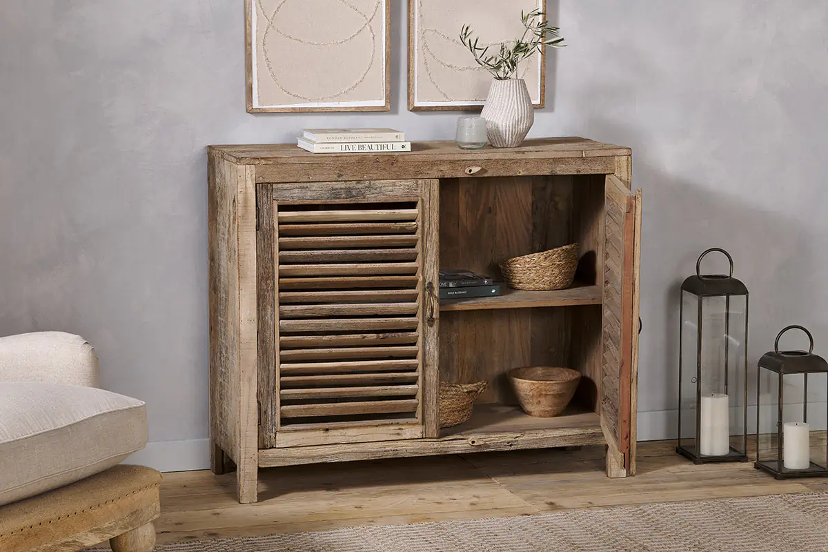 Nkuku - Ibo Reclaimed Wooden Slatted Sideboard - Natural