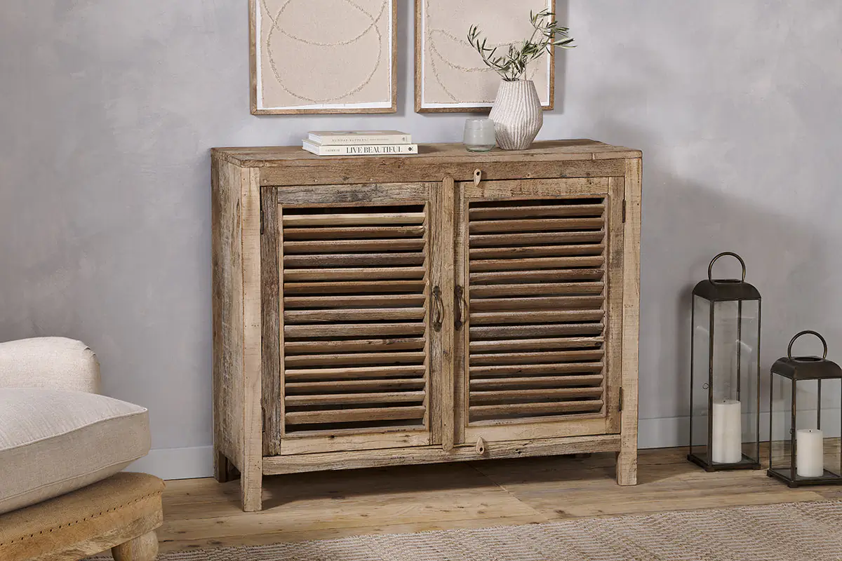 Nkuku - Ibo Reclaimed Wooden Slatted Sideboard - Natural