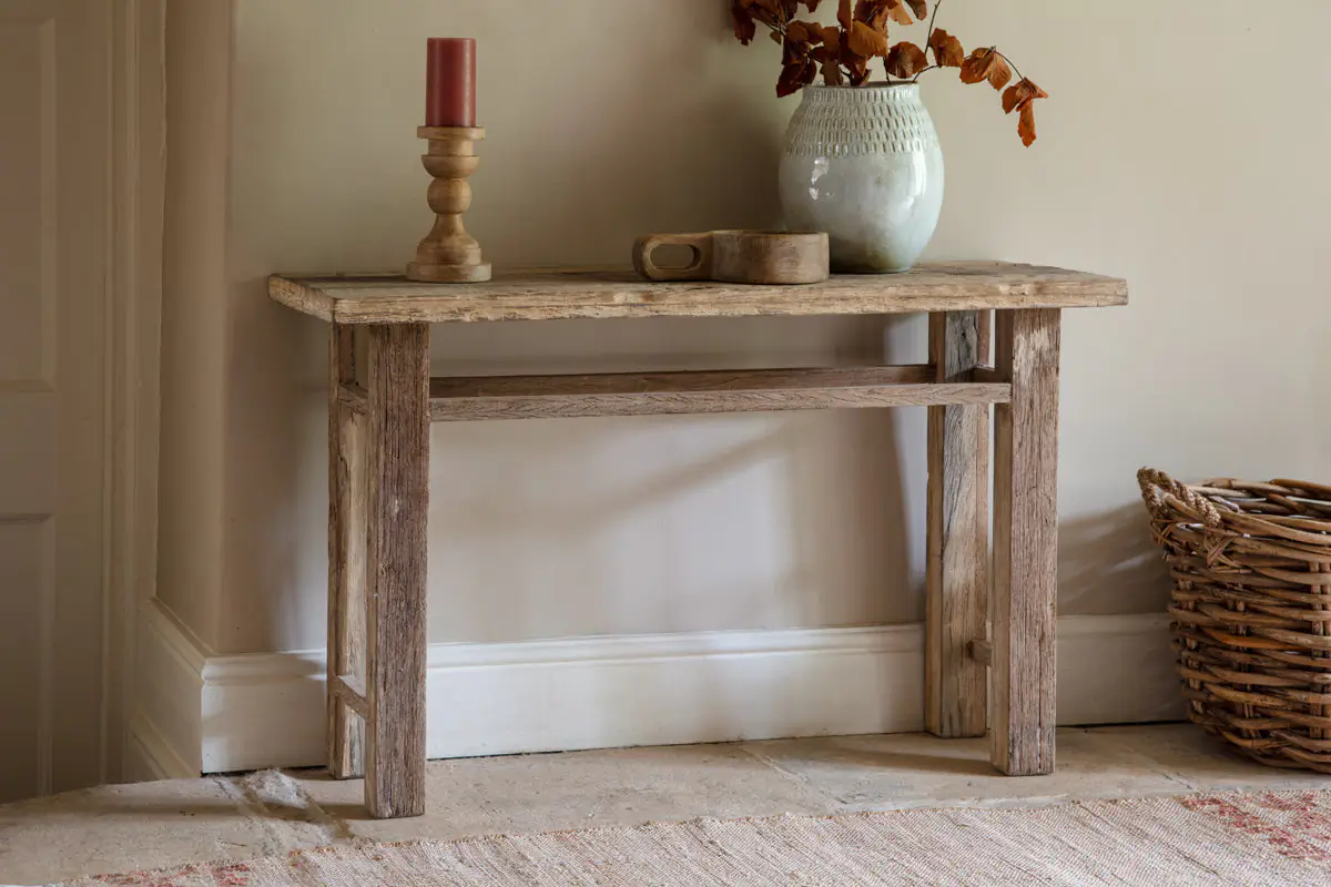 Nkuku - Ibo Reclaimed Wood Console Table - Natural
