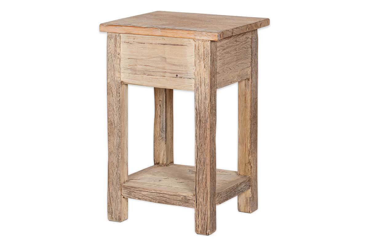 Nkuku - Ibo Reclaimed Wood Bedside Table - Natural