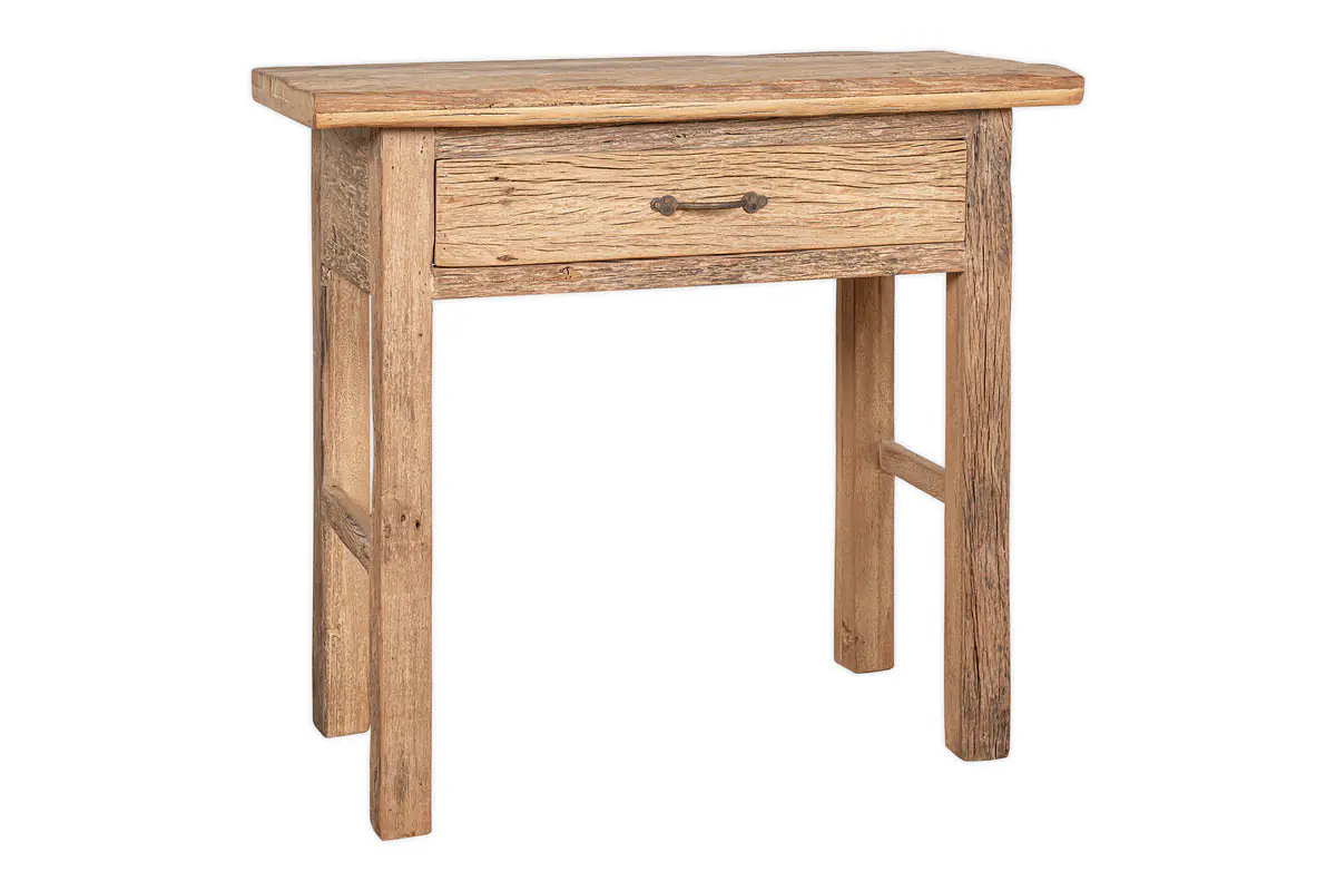Nkuku - Ibo Reclaimed Wood 1 Drawer Console Table - Natural
