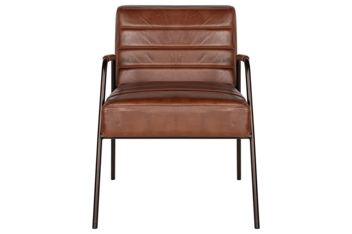 Nkuku - Hadithi Leather Occasional Chair - Chocolate Brown