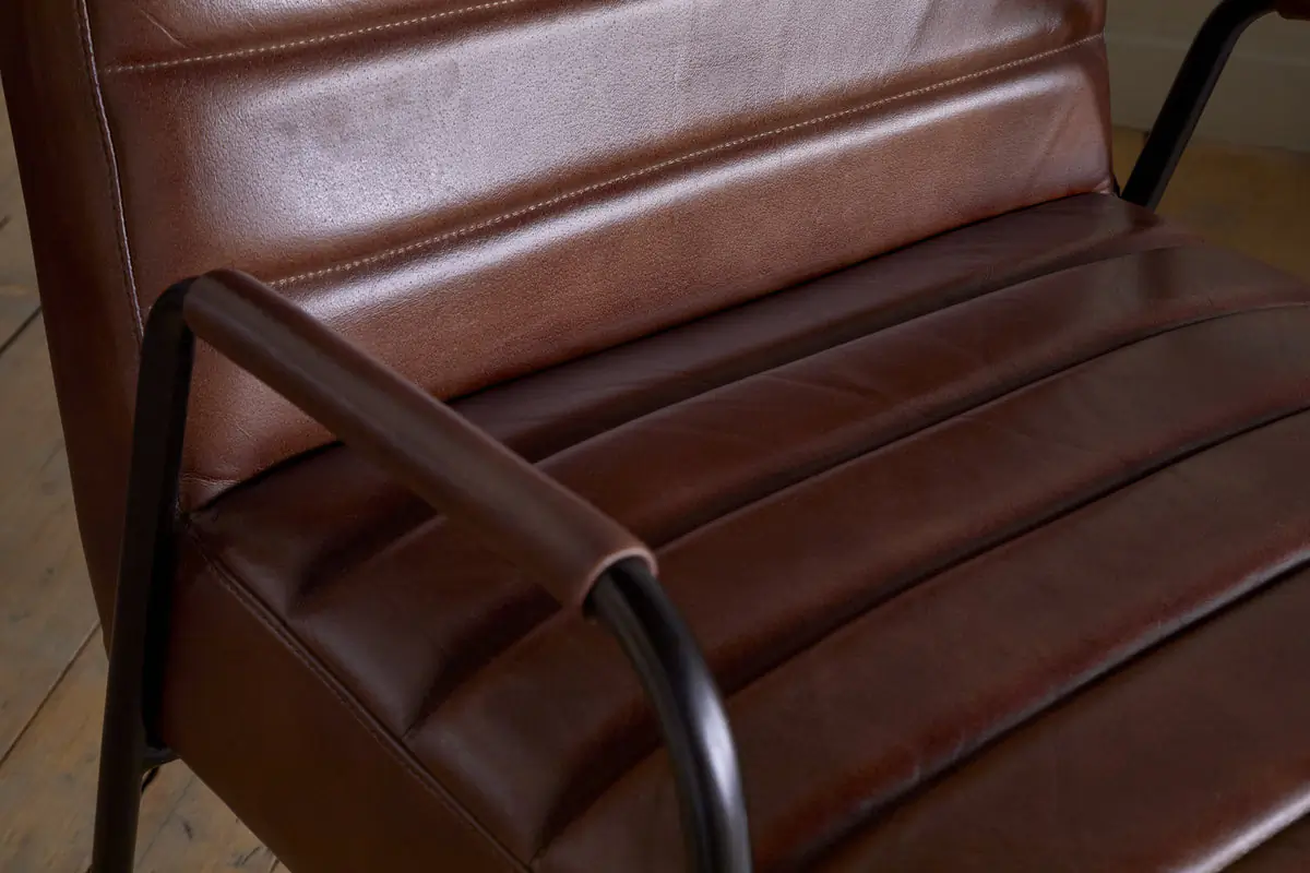 Nkuku - Hadithi Leather Occasional Chair - Chocolate Brown