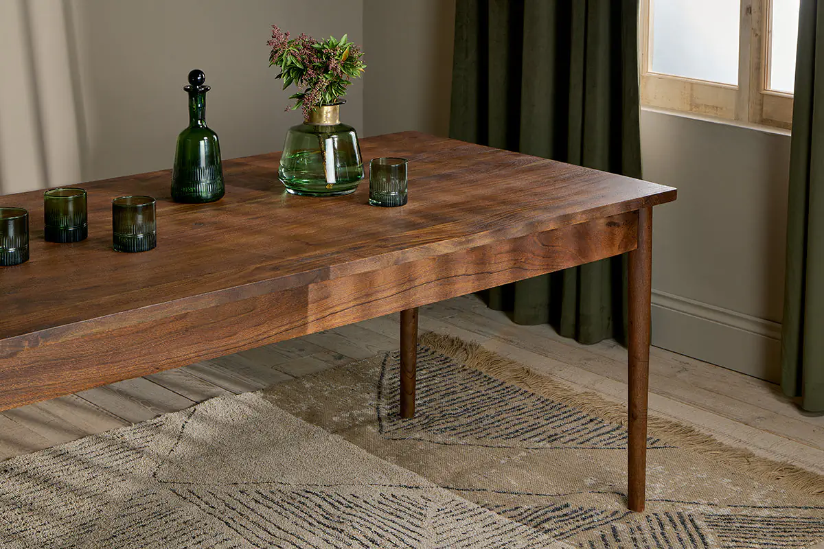 Nkuku - Anbu Acacia Dining Table - Washed Walnut - Small