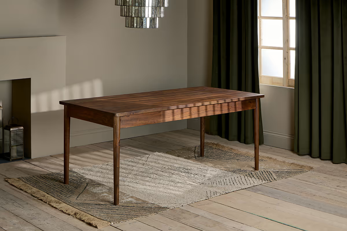 Nkuku - Anbu Acacia Dining Table - Washed Walnut - Small