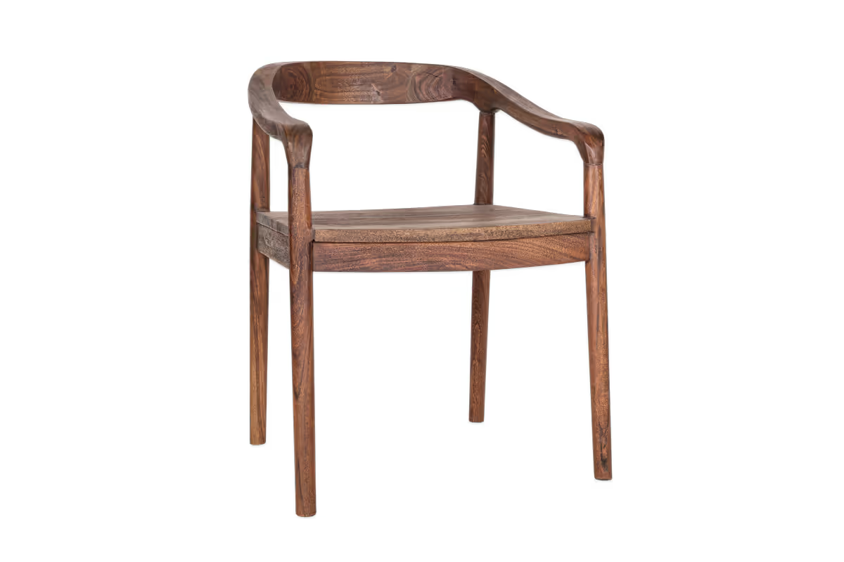 Nkuku - Anbu Acacia Dining Chair - Washed Walnut