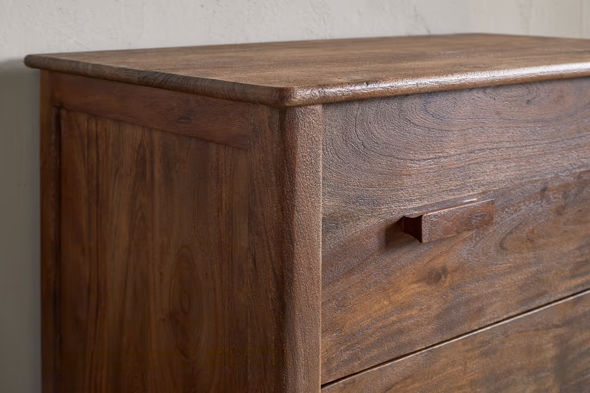 Nkuku - Anbu Acacia Chest of Drawers - Washed Walnut