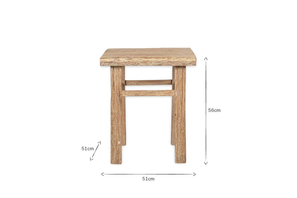 Nkuku - Ibo Reclaimed Wood Side Table - Natural