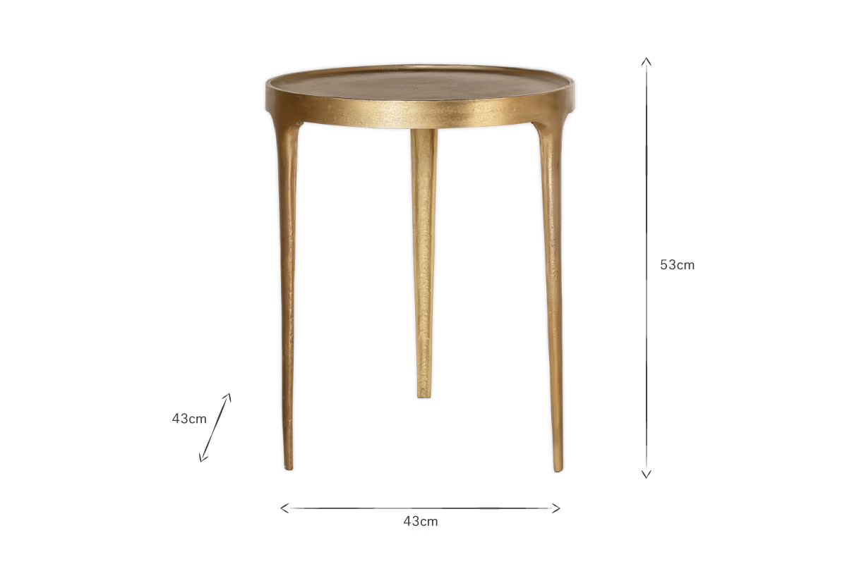 Nkuku - Rohia Cast Metal Side Table - Brass - Large