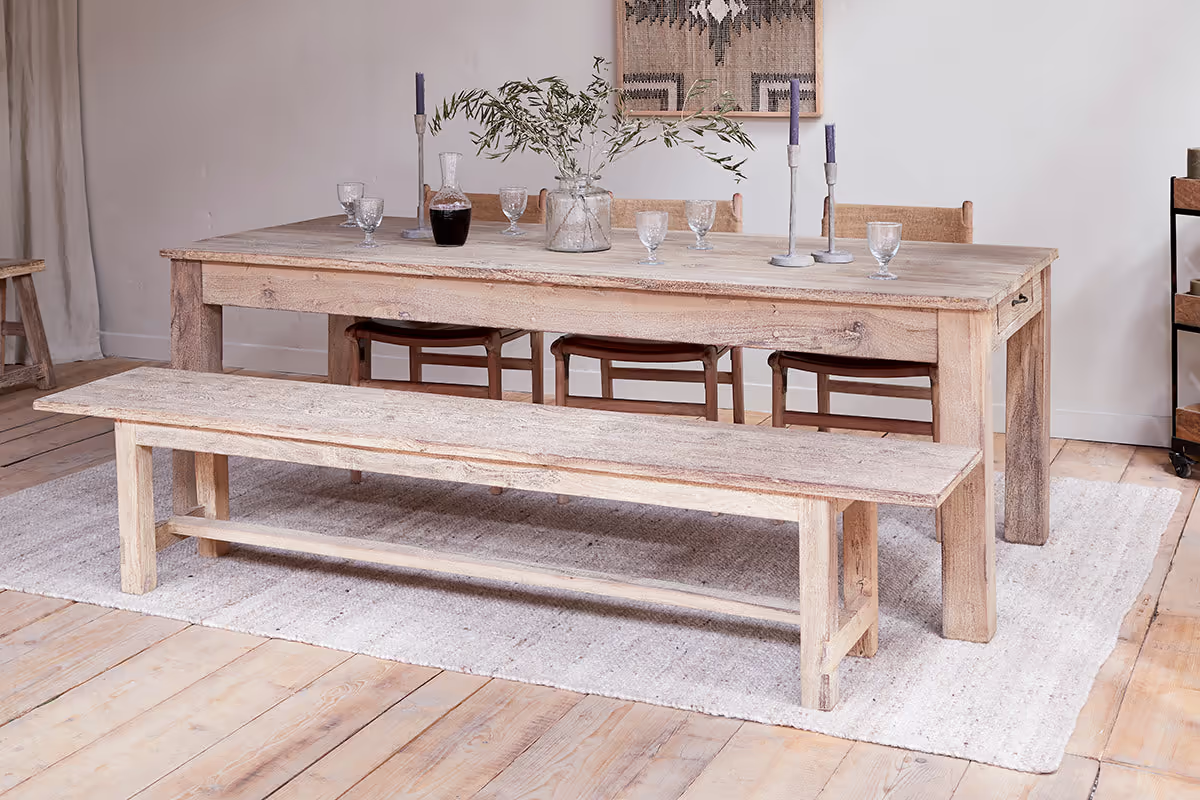 Nkuku - Fioni Reclaimed Wood Dining Table - Natural - Large