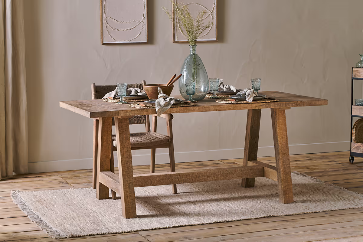 Nkuku - Indali Mango Wood Dining Table - Natural - Large