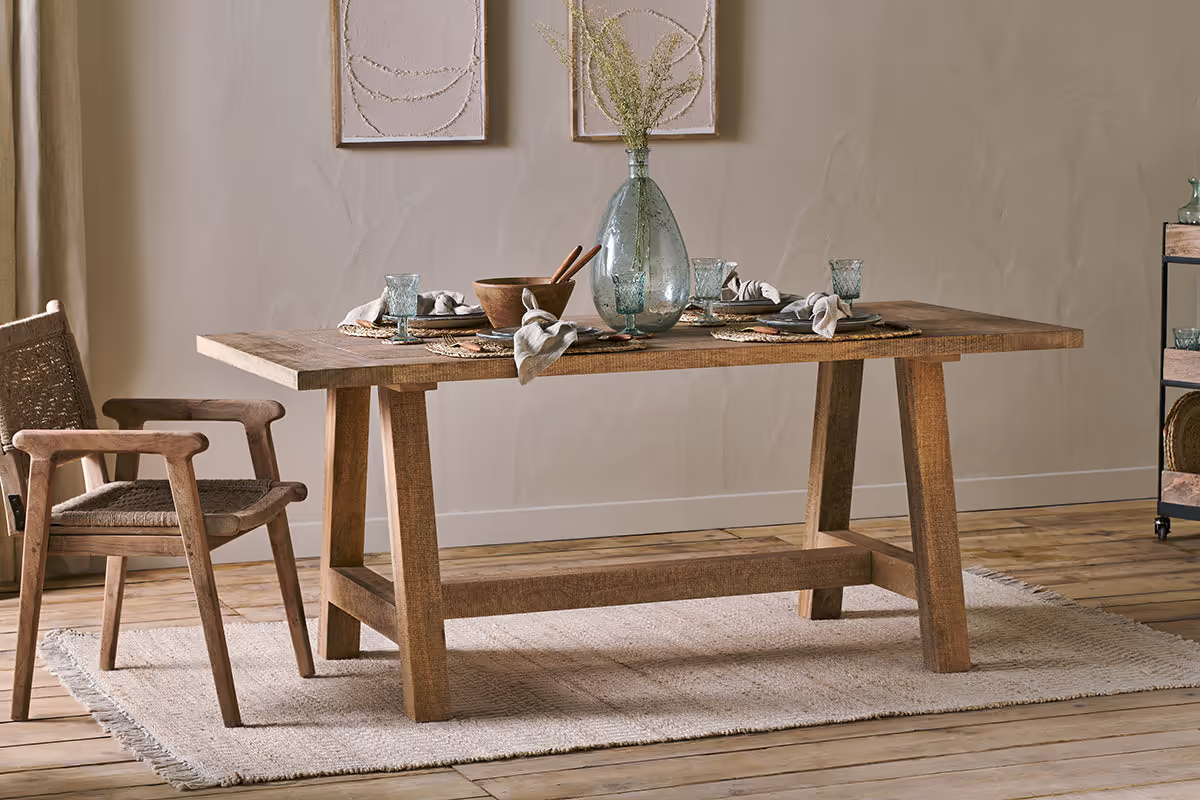 Nkuku - Indali Mango Wood Dining Table - Natural - Large