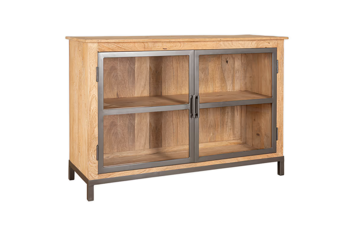 Nkuku - Nirvi Mango Wood & Iron Sideboard - Black