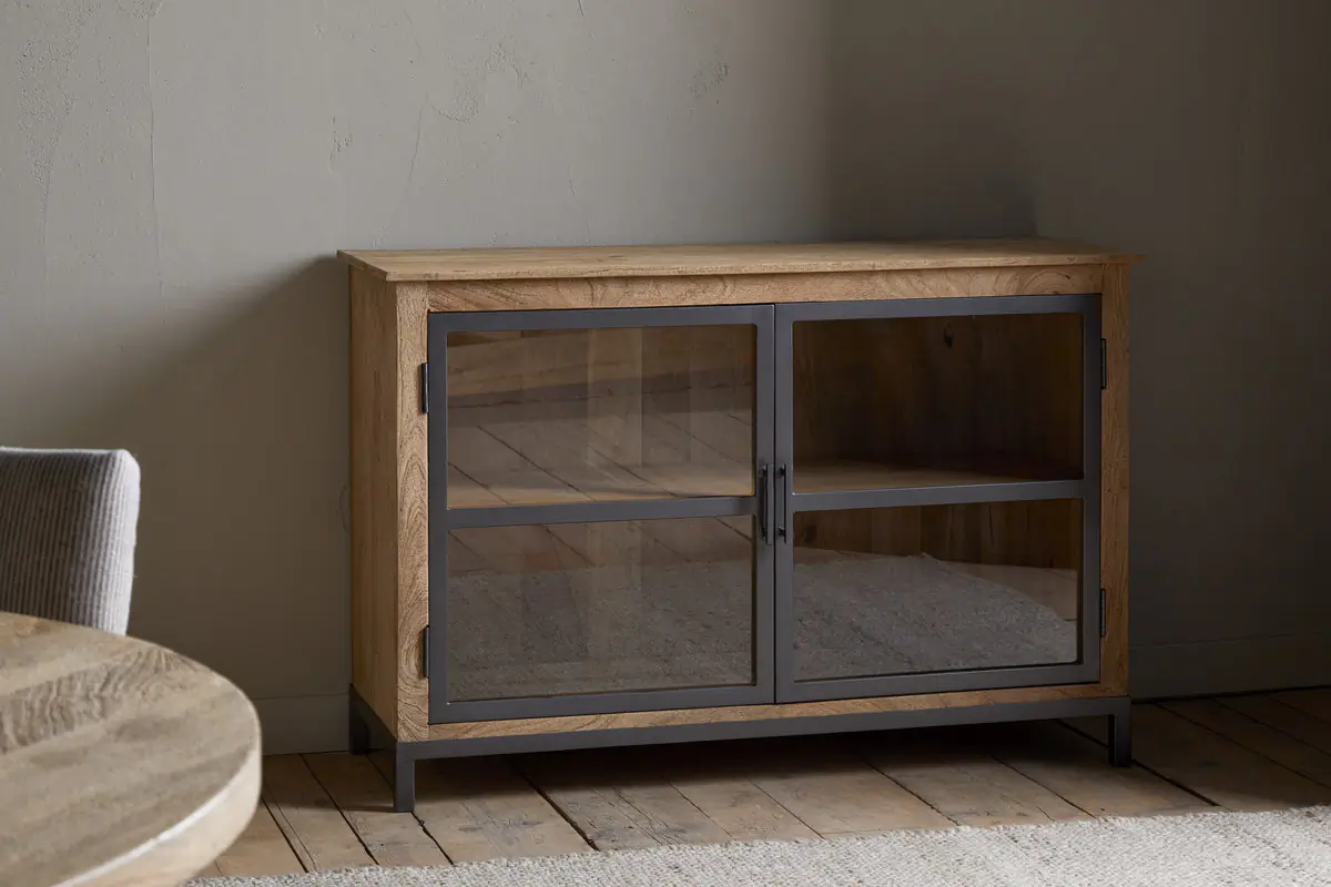 Nkuku - Nirvi Mango Wood & Iron Sideboard - Black