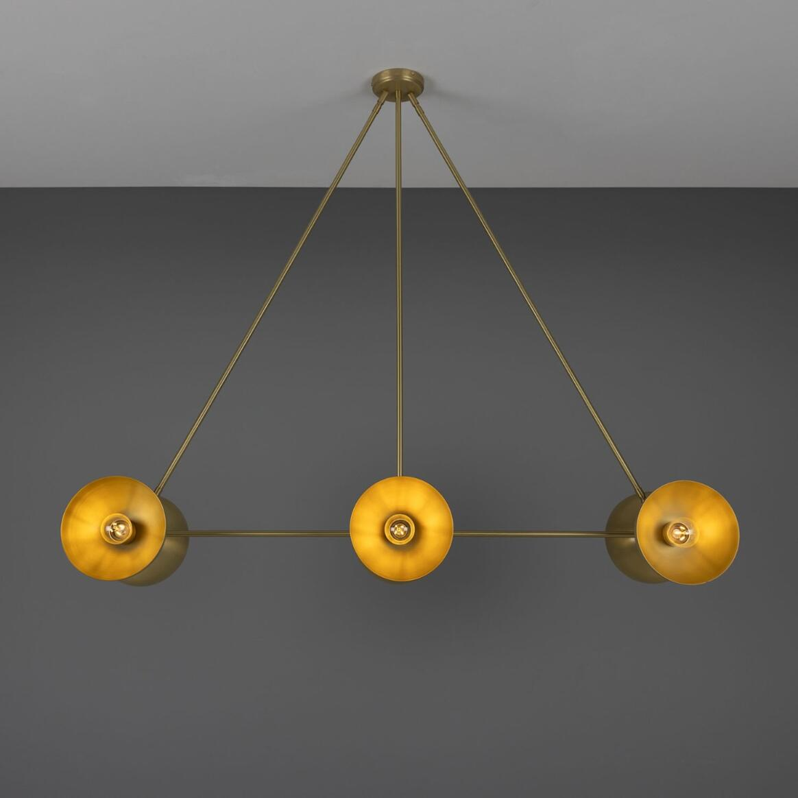 Mullan Eclipse Brass Dome Chandelier Six-Light - Satin Brass Finish