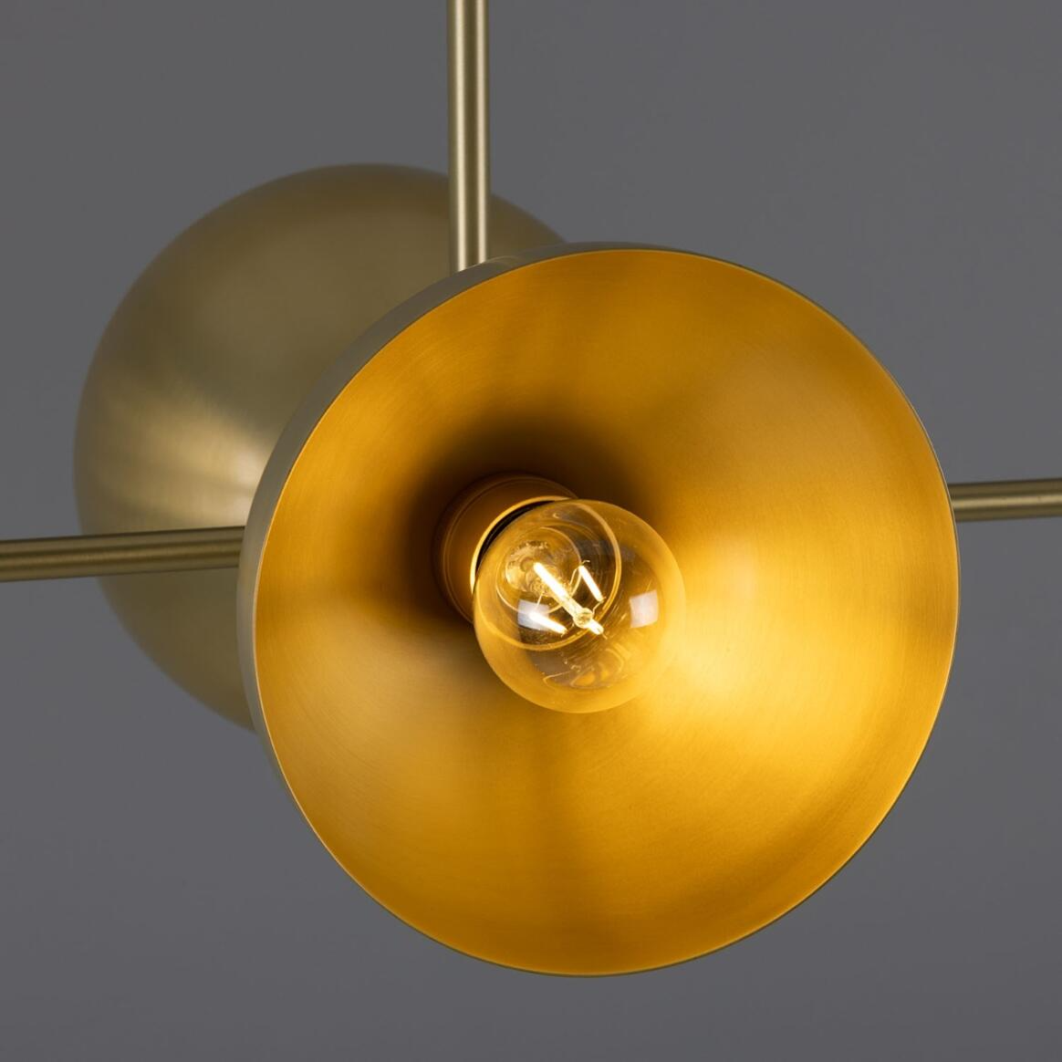Mullan Eclipse Brass Dome Chandelier Six-Light - Satin Brass Finish