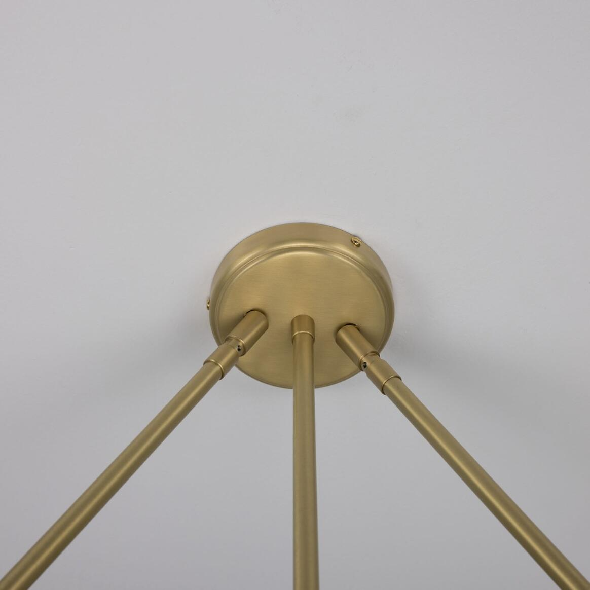 Mullan Eclipse Brass Dome Chandelier Six-Light - Satin Brass Finish