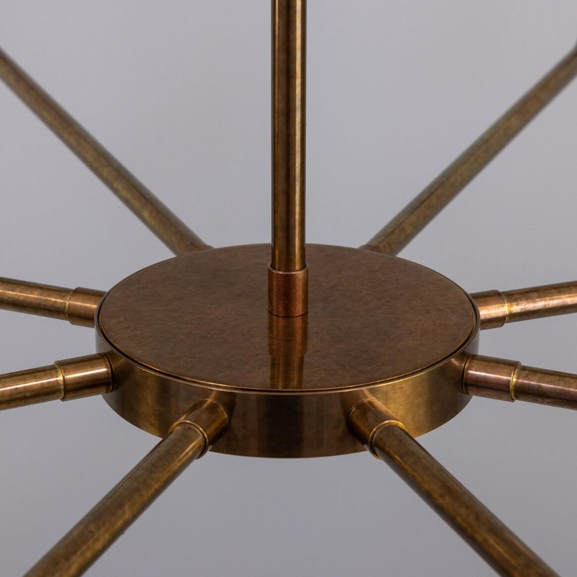 Mullan Irvine Modern Brass Chandelier Eight-Light - Antique Brass Finish