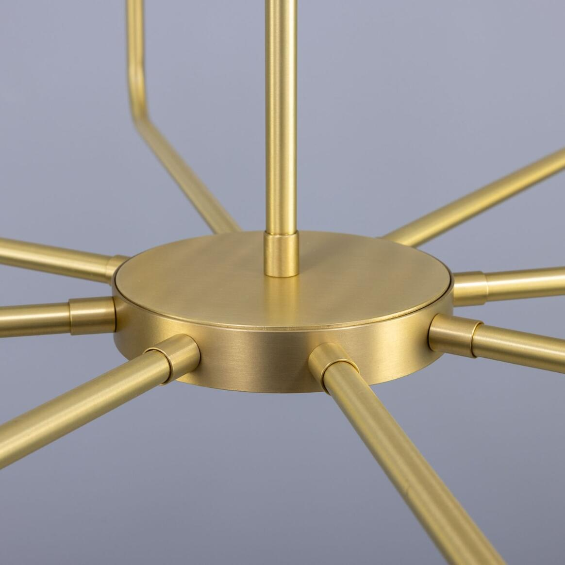Mullan Irvine Modern Brass Chandelier Eight-Light - Satin Brass Finish