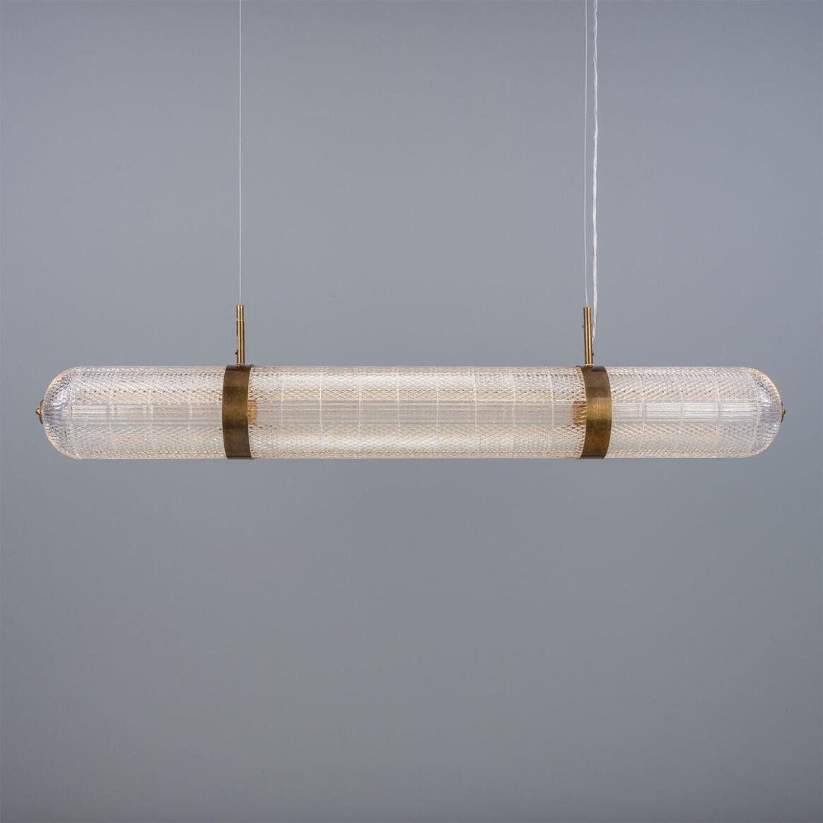 Mullan Ashford Neo-Victorian Linear Pendant Light 138cm IP20 - Antique Brass Finish