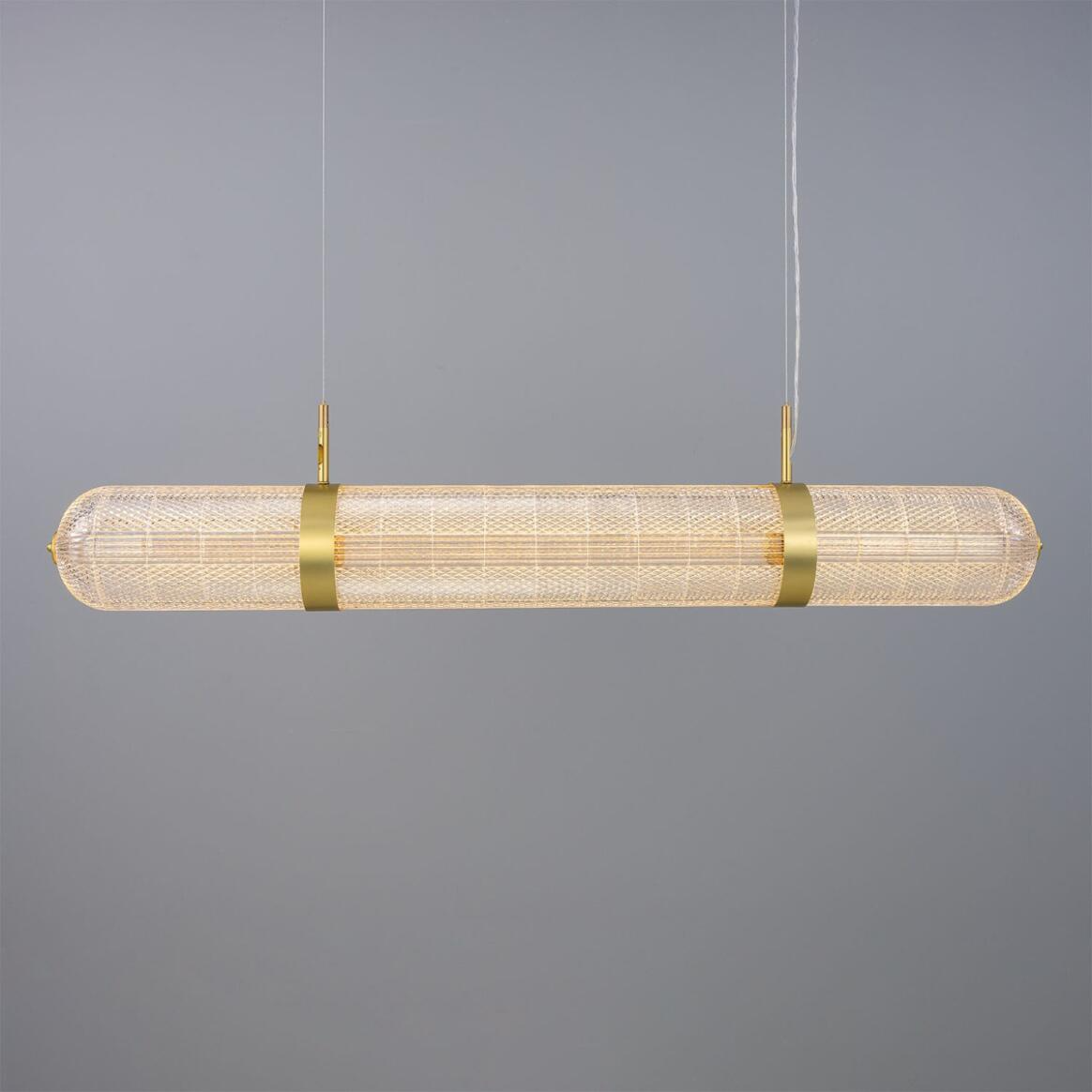 Mullan Ashford Neo-Victorian Linear Pendant Light 138cm IP20 - Satin Brass Finish