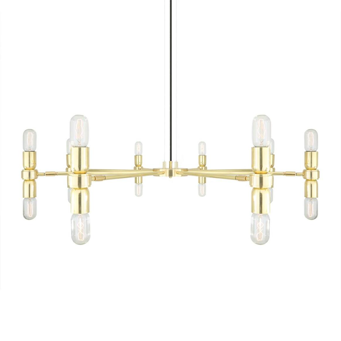 Mullan Kendu Modern Adjustable Chandelier Eight-Arm - Polished Brass Finish